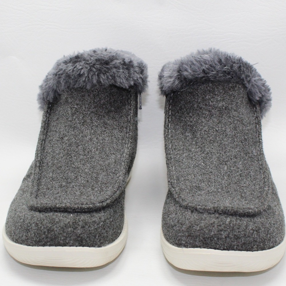 Makalu California Marty Grey Textile Faux Fur Lined‎ Ankle Boots Womens 9.5 M